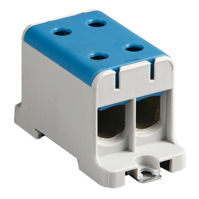 KE67.2 Ensto Clampo Pro 95mm Blue DIN Rail Terminal for TS35 Rail/Base Mounting Four linked Connections