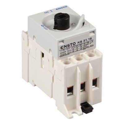 KS31.16 Ensto Compact 16A 3 Pole Isolator for Base or DIN Rail Mounting