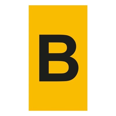 038331 Legrand CAB3 Marker 1.5-2.5mm Letter &#039;B&#039; Black on Yellow Pack of 300