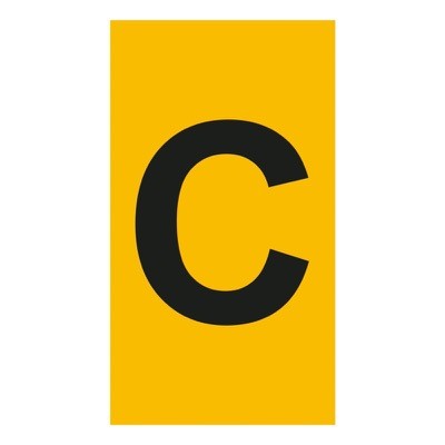 038332 Legrand CAB3 Marker 1.5-2.5mm Letter &#039;C&#039; Black on Yellow Pack of 300