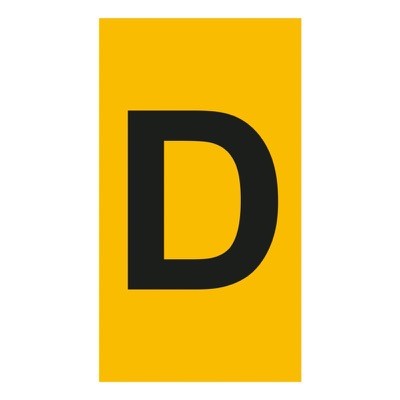 038333 Legrand CAB3 Marker 1.5-2.5mm Letter &#039;D&#039; Black on Yellow Pack of 300