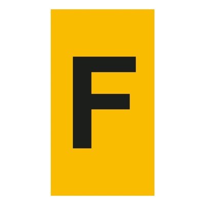 038335 Legrand CAB3 Marker 1.5-2.5mm Letter &#039;F&#039; Black on Yellow Pack of 300
