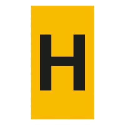 038337 Legrand CAB3 Marker 1.5-2.5mm Letter &#039;H&#039; Black on Yellow Box of 300