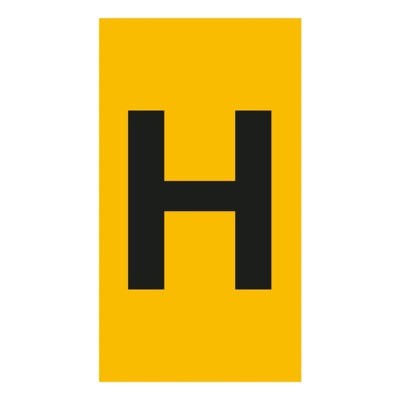 038337 Legrand CAB3 Marker 1.5-2.5mm Letter &#039;H&#039; Black on Yellow Pack of 300