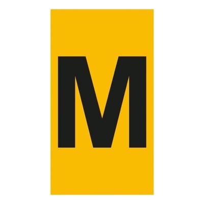 038342 Legrand CAB3 Marker 1.5-2.5mm Letter &#039;M&#039; Black on Yellow Pack of 300