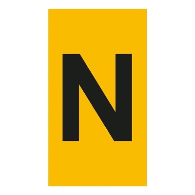 038343 Legrand CAB3 Marker 1.5-2.5mm Letter &#039;N&#039; Black on Yellow Pack of 300