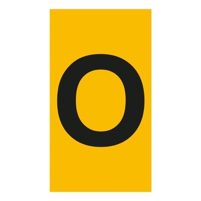 038344 Legrand CAB3 Marker 1.5-2.5mm Letter &#039;O&#039; Black on Yellow Pack of 300