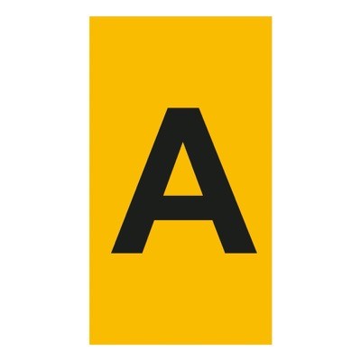 038330 Legrand CAB3 Marker 1.5-2.5mm Letter &#039;A&#039; Black on Yellow Pack of 300