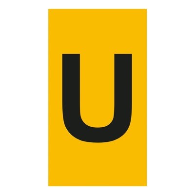 038350 Legrand CAB3 Marker 1.5-2.5mm Letter &#039;U&#039; Black on Yellow Pack of 300
