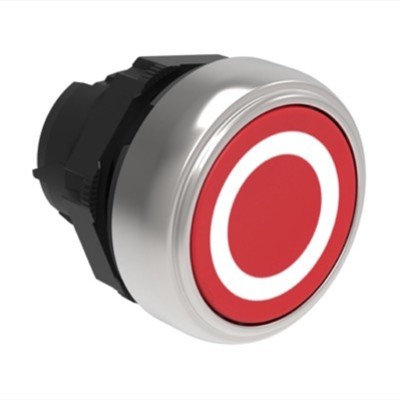 LPCB1104 Lovato Platinum Red Flush Pushbutton with &#039;O&#039; Actuator 22.5mm Spring Return