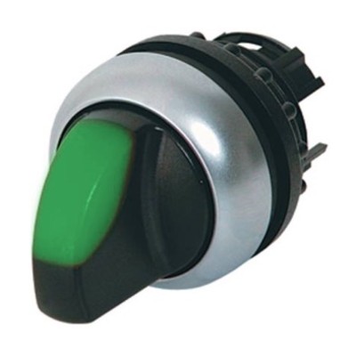 M22-WRLK-G Eaton RMQ-Titan 2 Position Green Illuminated Selector Switch Actuator O-I Stay Put