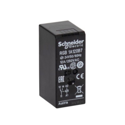 RSB1A120B7 Schneider Zelio RSB 1 Single Pole Relay 12A 24VAC with 1 x Change-Over Contact