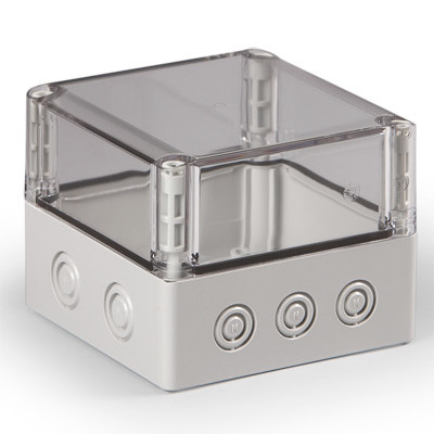 SPCM131310T Ensto Cubo S Polycarbonate 125 x 125 x 100mmD Enclosure IP66/67 Metric Knock-outs