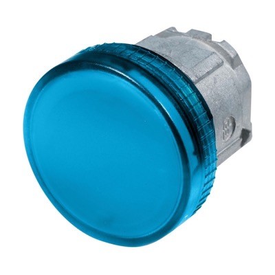 ZB4BV06 Schneider Harmony XB4 Blue Pilot Lamp Head for use with BA9s lamp 22.5mm Chrome Bezel