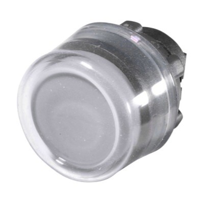 ZB5AP1 Schneider Harmony XB5 White Extended Pushbutton Actuator with Clear Boot 22.5mm Spring Return Dark Grey Plastic