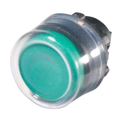 ZB5AP3 Schneider Harmony XB5 Green Extended Pushbutton Actuator with Clear Boot 22.5mm Spring Return Dark Grey Plastic