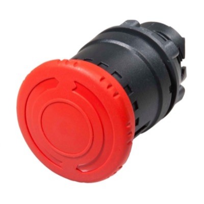 ZB5AS834 Schneider Harmony XB5 30mm Red Emergency Stop Pushbutton Actuator 22.5mm Dark Grey Plastic Bezel Twist to Release