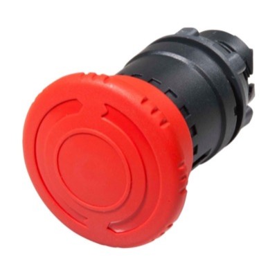 ZB5AS844 Schneider Harmony XB5 40mm Red Emergency Stop Pushbutton Actuator 22.5mm Dark Grey Plastic Bezel Twist to Release