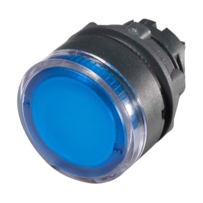 ZB5AW36 Schneider Harmony XB5 Blue Flush Illuminated Pushbutton Actuator for BA9s lamp 22.5mm Spring Return