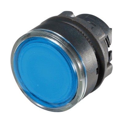 ZB5AW363 Schneider Harmony XB5 Blue Flush Illuminated Pushbutton Actuator for Integral LED 22.5mm Spring Return