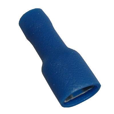 DVFP02-6.3F Fully Insulated Blue Female Push-on Crimp 6.3 x 0.8mm for 0.75-2.5mm Cable