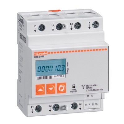 DMED301 Lovato Electric Synergy 80A Three Phase Energy Meter LCD Screen RS485 Interface Direct Connection
