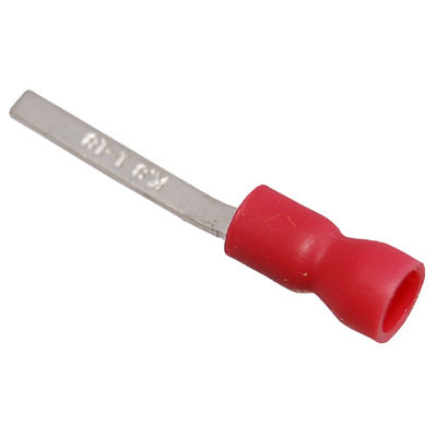 DVB1-18 Insulated Red Blade Crimp 18mm Long for 0.5-1.5mm Cable