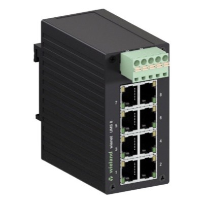 83.040.0001.0 Wieland wienet Unmanaged Ethernet Switch 8 Port Metal Housing 90H x 45W x 80mmD