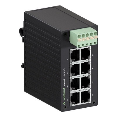 83.040.0106.0 Wieland wienet Unmanaged Gigabit Ethernet Switch 8 Port 10/100/1000 Plastic Housing 90H x 45 x 90mmD