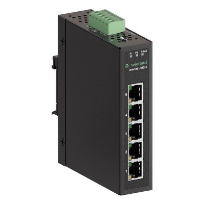 83.040.1001.0 Wieland wienet Unmanaged Ethernet Switch 5 Port Metal Housing 120H x 30W x 95mmD