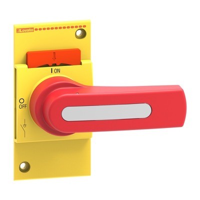 GLX61D Lovato GL Direct Operating Handle for GL0160C1 - GL0315C1 Red/Yellow Screw fit Defeatable IP66/IP69K
