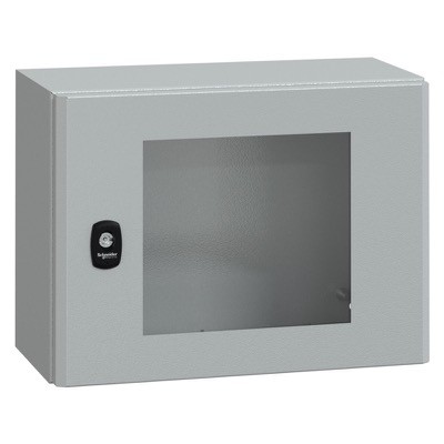 NSYS3D3420T Schneider PanelSeT S3D Mild Steel 300H x 400W x 200mmD Wall Mounting Enclosure IP66 Glazed Door