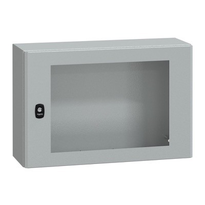 NSYS3D4620T Schneider Electric PanelSeT S3D Mild Steel 400H x 600W x 200mmD Wall Mounting Enclosure IP66 Glazed Door