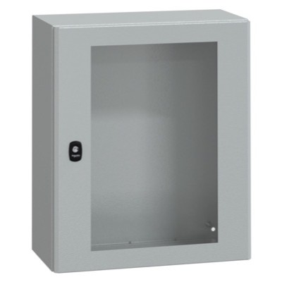 NSYS3D6525T Schneider Electric PanelSeT S3D Mild Steel 600H x 500W x 250mmD Wall Mounting Enclosure IP66 Glazed Door
