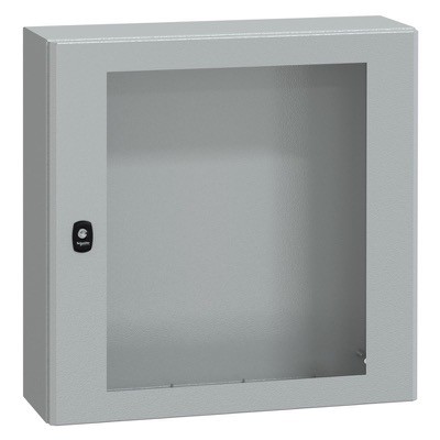 NSYS3D6620T Schneider Electric PanelSeT S3D Mild Steel 600H x 600W x 200mmD Wall Mounting Enclosure IP66 Glazed Door