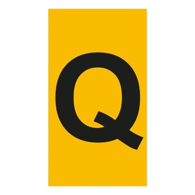 038346 Legrand CAB3 Marker 1.5-2.5mm Letter &#039;Q&#039; Black on Yellow Pack of 300