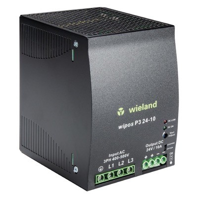 81.000.6170.0 Wieland wipos P3 Power Supply 10A 240W 340-575VAC 3 Phase Input Voltage 22.5-28.5VDC Output Voltage