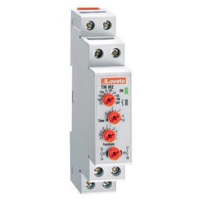 TMM2 Lovato TM Multifunction Timer 12-240VAC/DC 1 Instantanious/Delayed N/O &amp; 1 Delayed C/O Contact