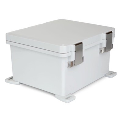 Hinged Grey Lid with Metal Latches