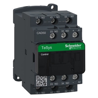 CAD50B7 Schneider TeSys CAD Control Relay 5 N/O Contacts 24VAC Coil 
