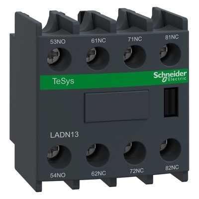 LADN13 Schneider TeSys D Auxiliary Contact Block 1 x N/O &amp; 3 x N/C Contacts Top Mounting