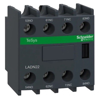 LADN22 Schneider TeSys D Auxiliary Contact Block 2 x N/O &amp; 2 x N/C Contacts Top Mounting