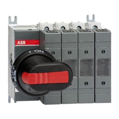 OS32GB04N1P ABB OS 32A 4 Pole Fuse Switch for Base Mounting Switch Mechanism on Left Hand Side Supplied with 161mm Shaft &amp; OHB65J6 Handle