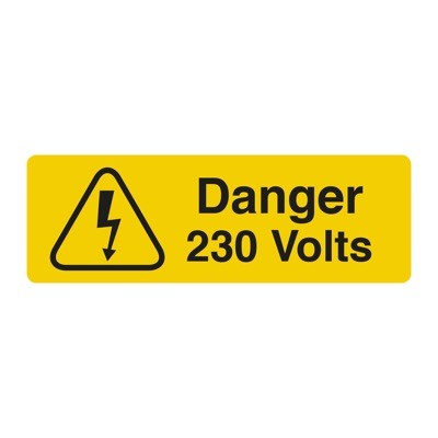 KWSD230V75-250 25 x 50mm Label &#039;Danger 230V&#039; Roll 250 Labels