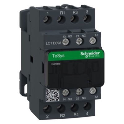 LC1D098B7 Schneider TeSys D Contactor 2 x N/C &amp; 2 x N/O Poles 20A AC1 1 x N/C &amp; 1 x N/O Auxiliary 24VAC Coil