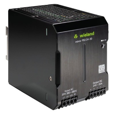 81.000.6580.0Wieland wipos PS3 Power Supply 20A 480W 320-576VAC 3 Phase Input Voltage 22.5-29.5VDC Output Voltage
