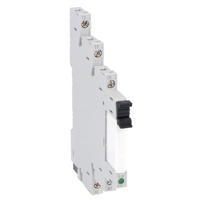 HRA101CE230 Lovato HR10 Slim Single Pole 6A Relay 230V AC/DC Coil Complete with DIN Rail Mountable Base with LED