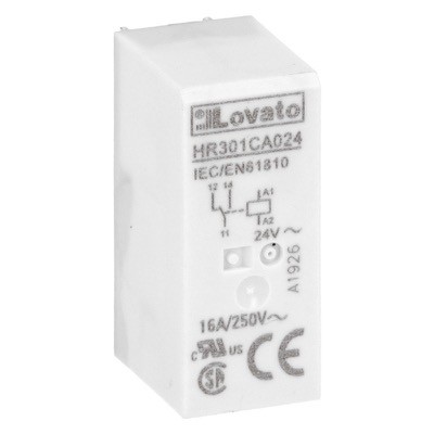 HR301CA024 Lovato HR30 Single Pole 10A Relay 24VAC Coil 1 Change-Over Contact