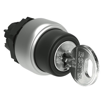 LPCS330 Lovato Electric Platinum 3 Position Key Switch Actuator I-O-II Stay Put Key Removable in Centre &#039;O&#039; Position