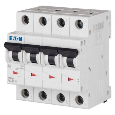 FAZ6-B6/4 Eaton FAZ6 Four Pole MCB B Curve 6A 